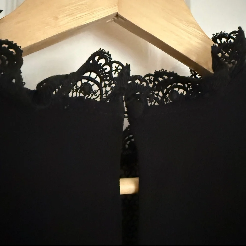 Sezane Black Lace Blouse - Picture 5 of 12